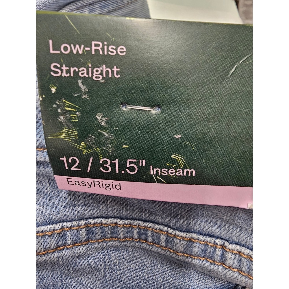 Wild Fable Womens Low-Rise Straight Leg Jeans Light Wash EasyRigid Blue Size 12 - Picture 4 of 10